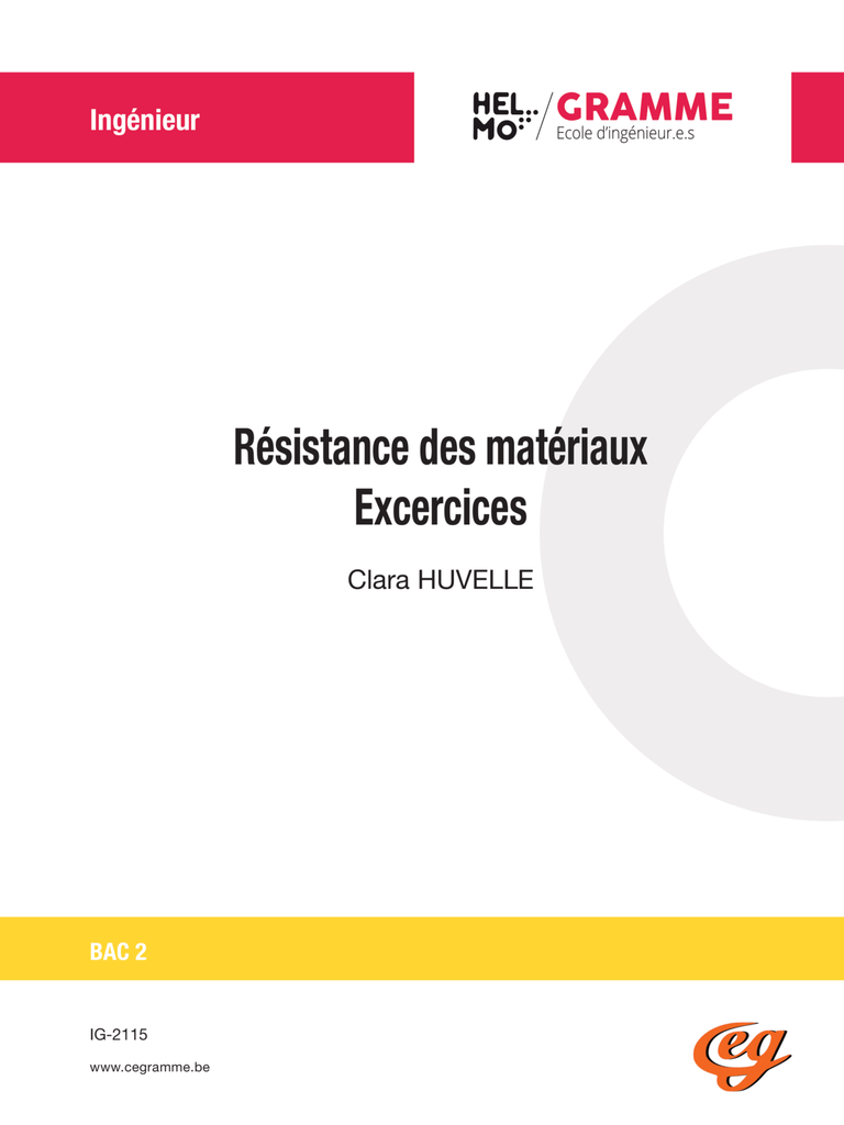[IG-2115] Résistance des matériaux : Exercices