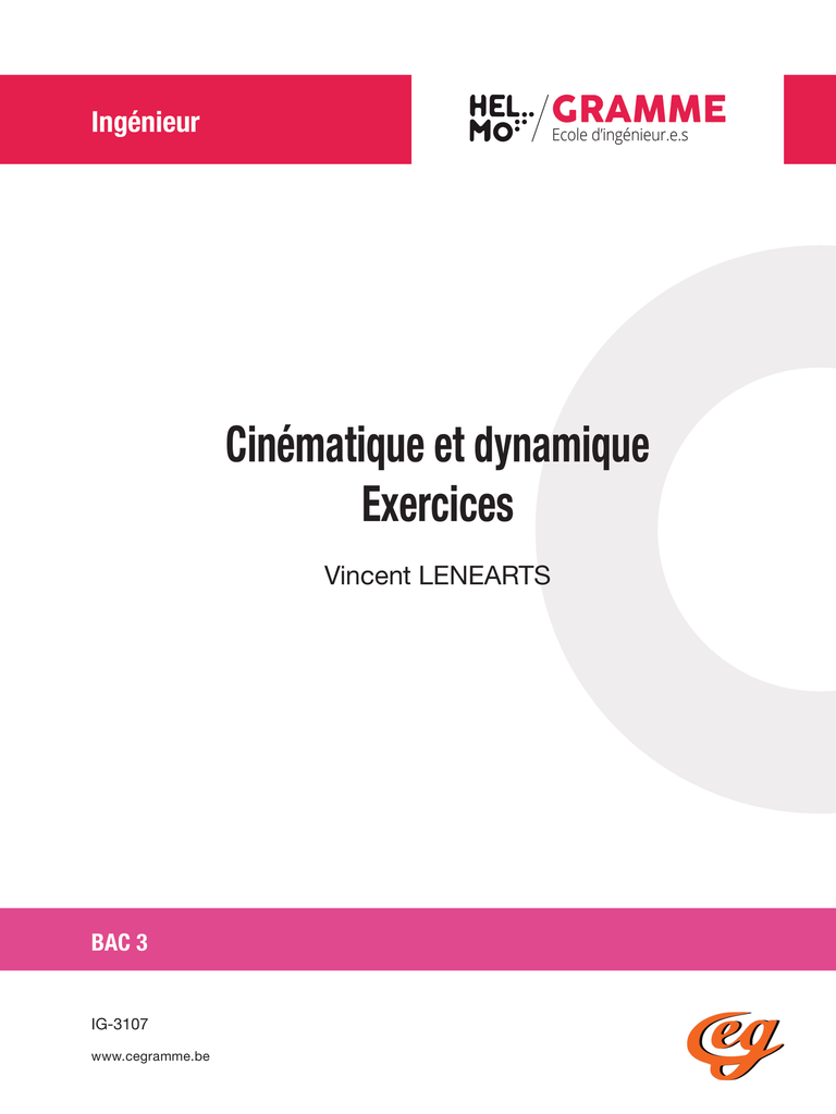 [IG-3107] Cinématique et dynamique : exercices