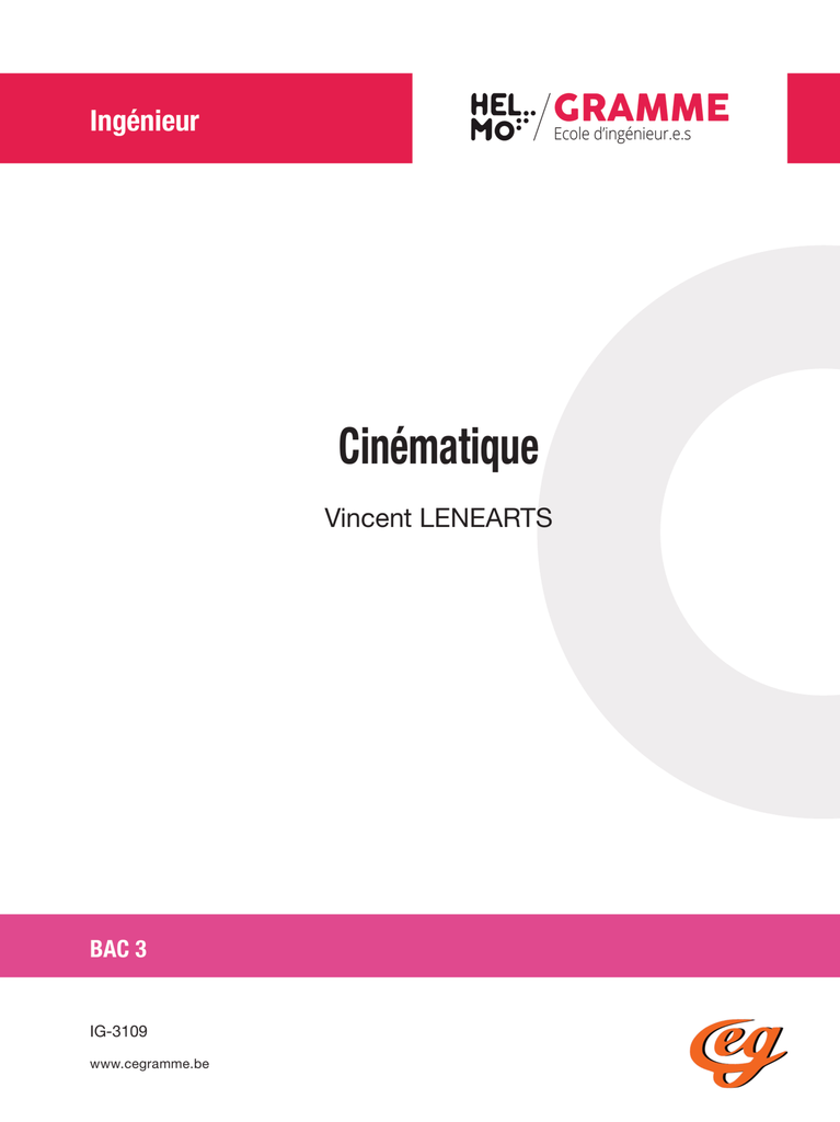 [IG-3109] Cinématique et dynamique