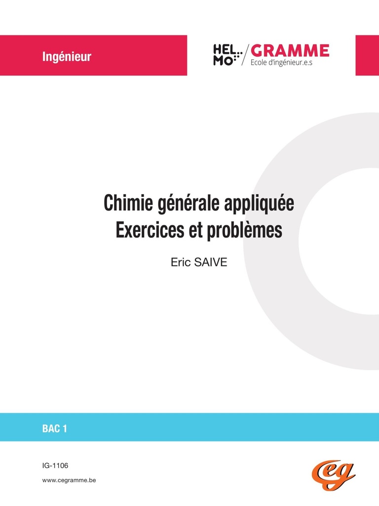 Chimie générale appliquée Exercices et problèmes